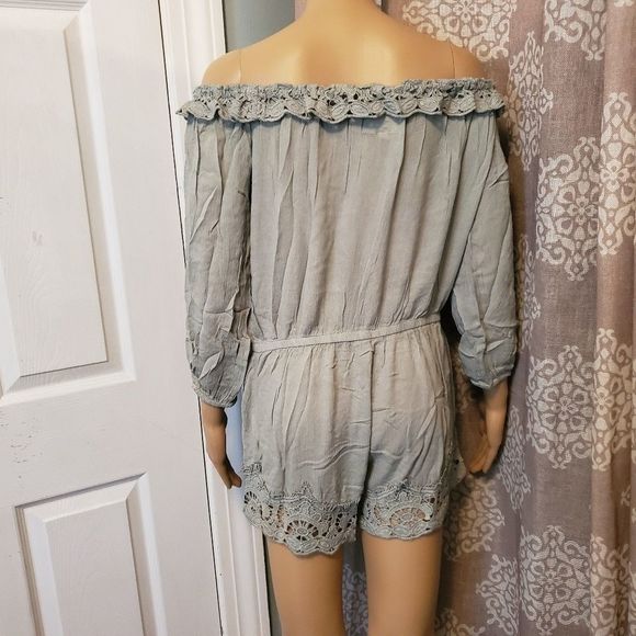 Muche et Muchette sage off the shoulder romper sage size medium - Picture 3 of 6